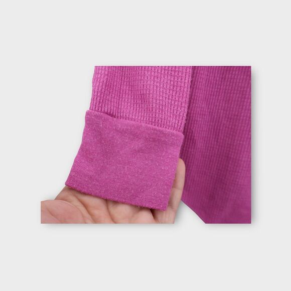 Wildfox Waffle Knit Long Sleeve Top Pink XS Round Neck Pullover Blouse - Picture 7 of 8